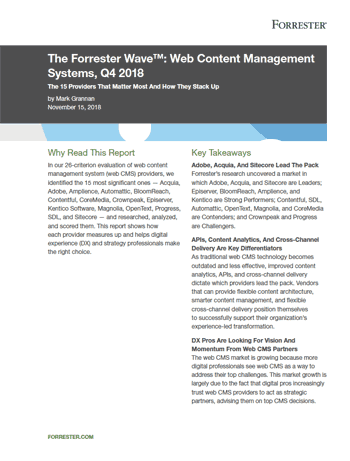 Forrester Wave Web Content Management Front Cover Forrester Wave Web Content Management Front Cover