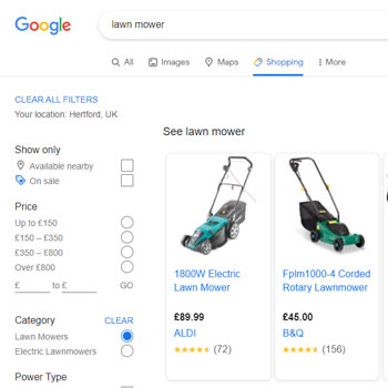 Google Shopping Listings