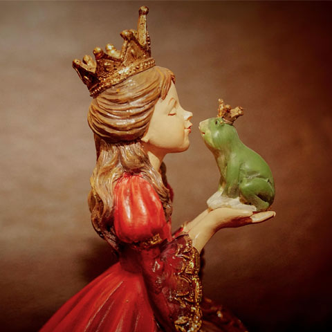 Princess kissing frog